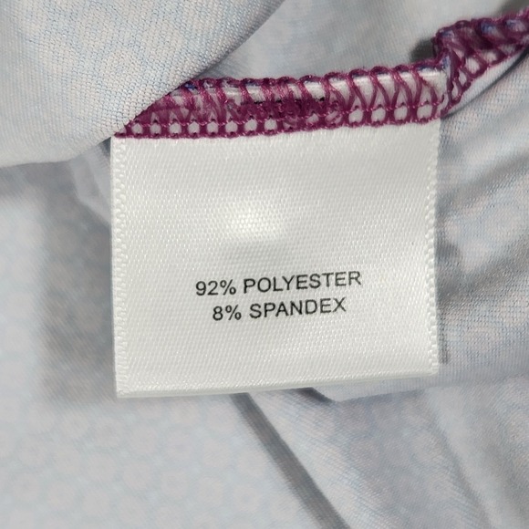 Peter Millar Polo Shirt Mens Large Purple Geo Print Summer Comfort Golf Stretch - Picture 12 of 12